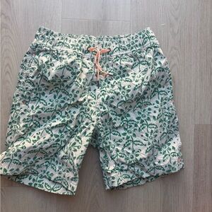 Crewcuts  Green Floral Swim Trunks with Drawstring 12yr